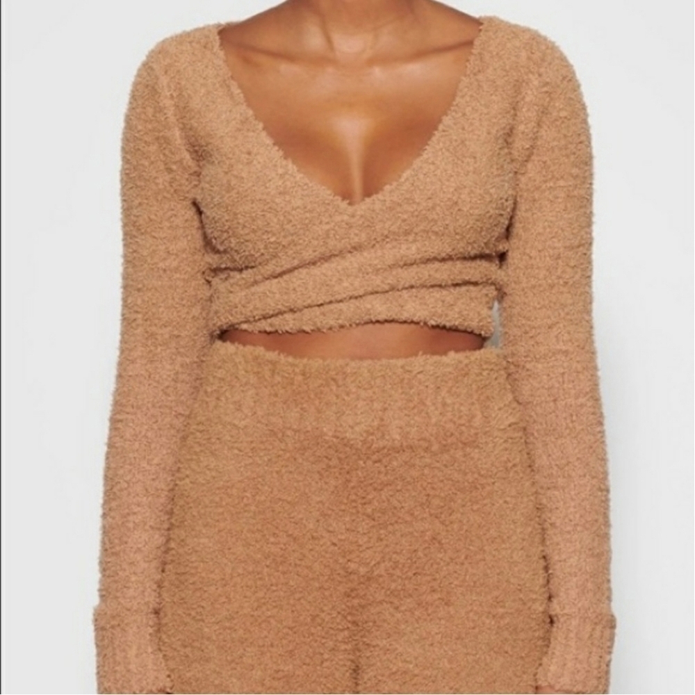 Skims Cozy Knit Wrap Top